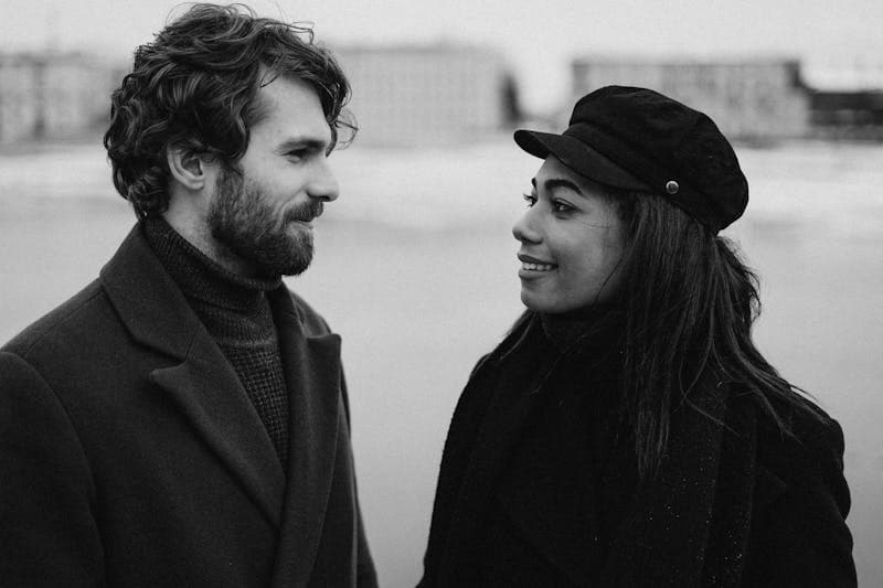 Cozy couple having a deep conversation together